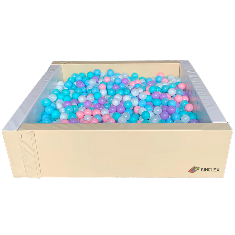 Alberca Cuadrada 150 x 150 x 40 cm con 800 pelotas ARMABLE CON VELCROS