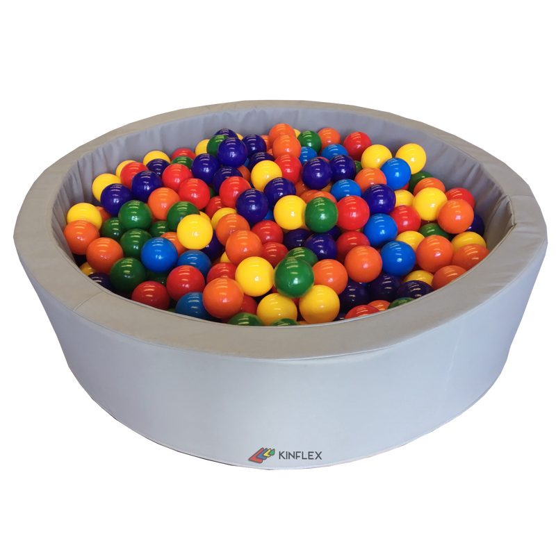 Alberca de Pelotas Redonda 100 x 25 cm en Vinipiel Gris